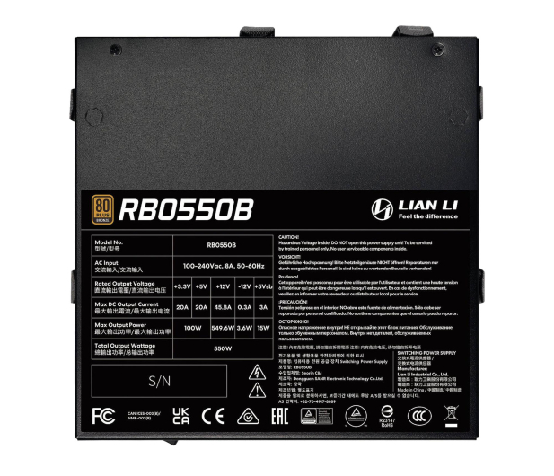 Lian Li RB Series 550W 80 Plus Bronze ATX 3.1 - 1476704 - zdjęcie 4